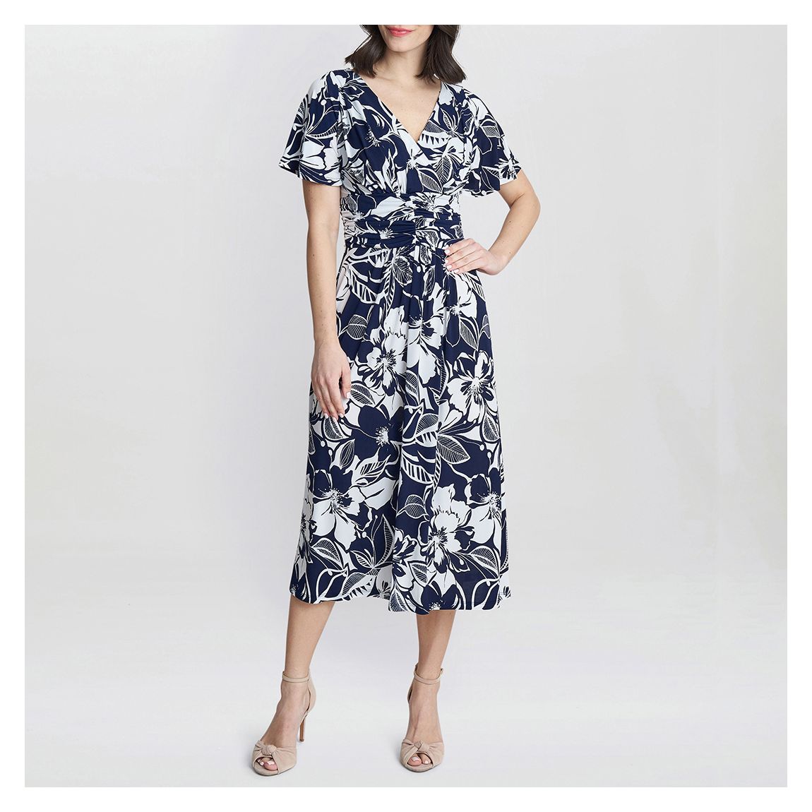 Navy/White Gemma Printed Dress main product photo