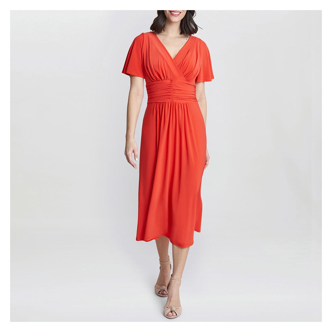 Orange Frieda Flutter Midi Dress main product photo