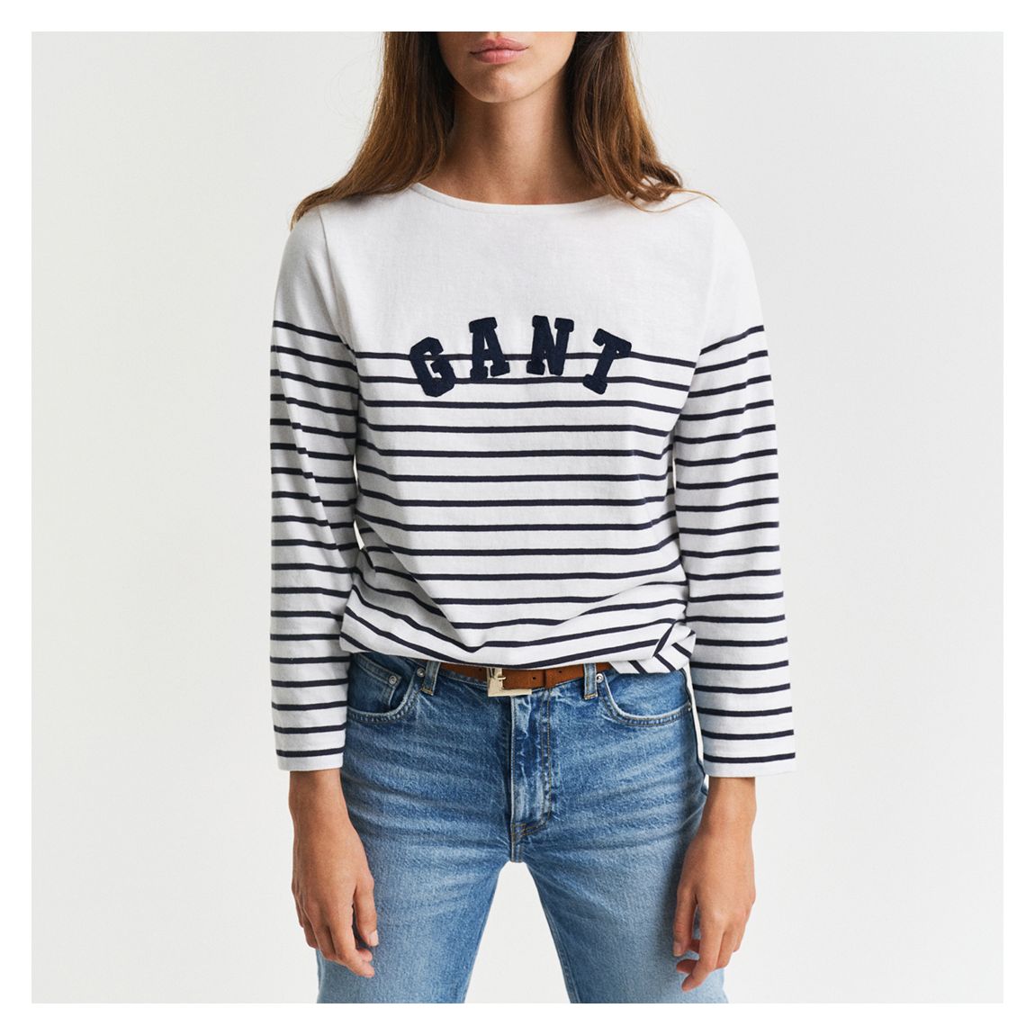 Navy Breton Boat Neck T-Shirt main product photo