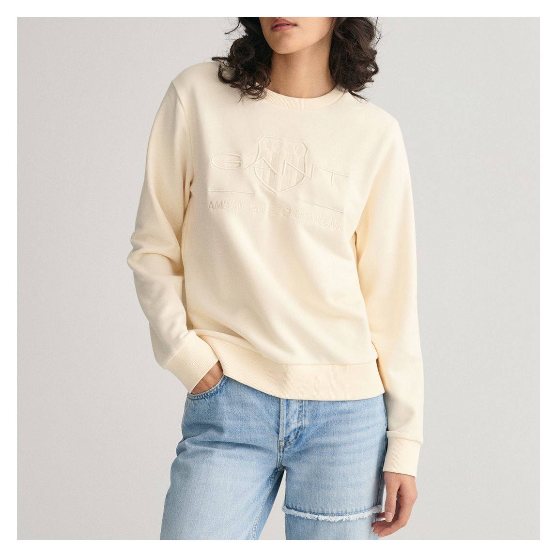 Cream Tonal Shield Sweatshirt main product photo