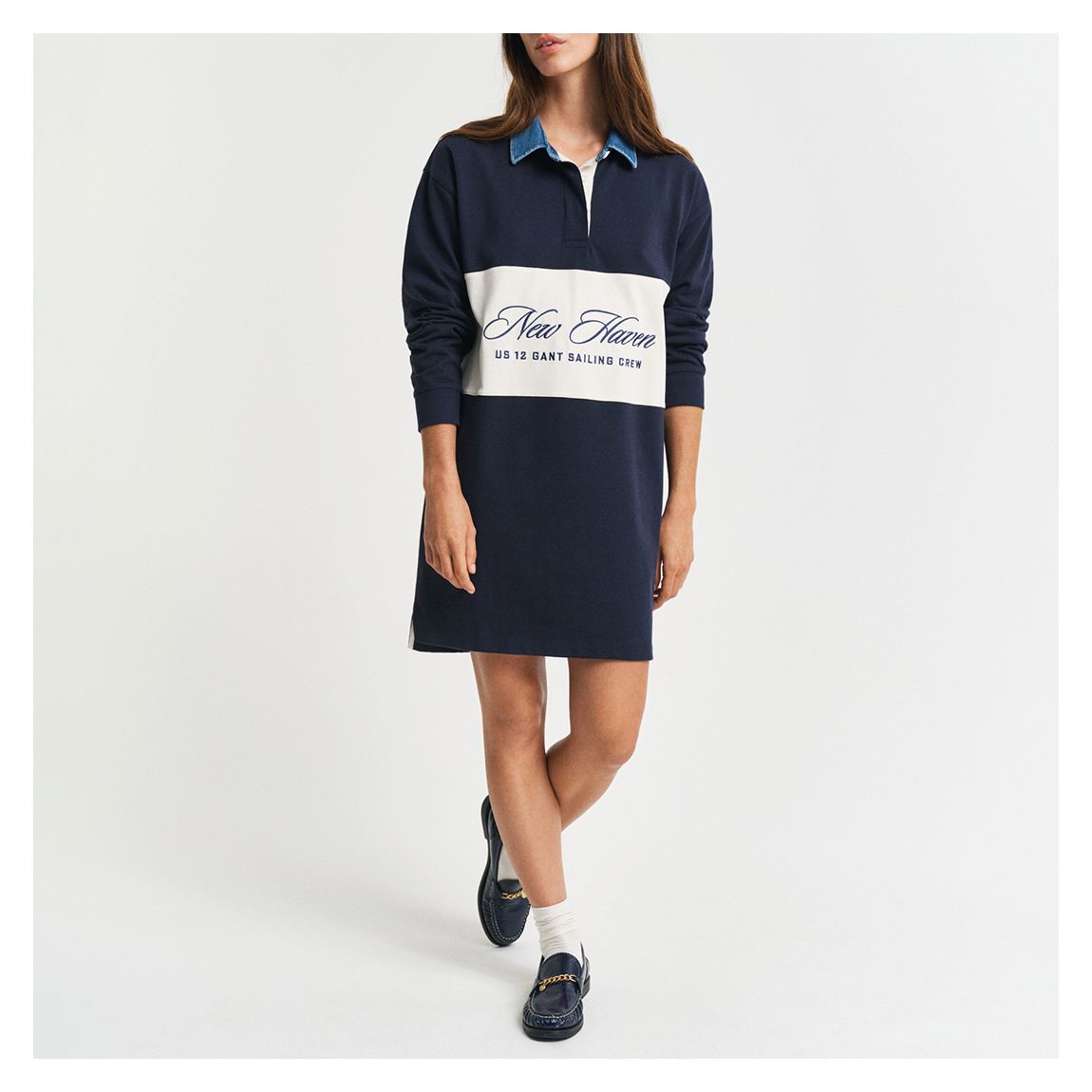 Navy Heavy Rugger Cotton Dress main product photo