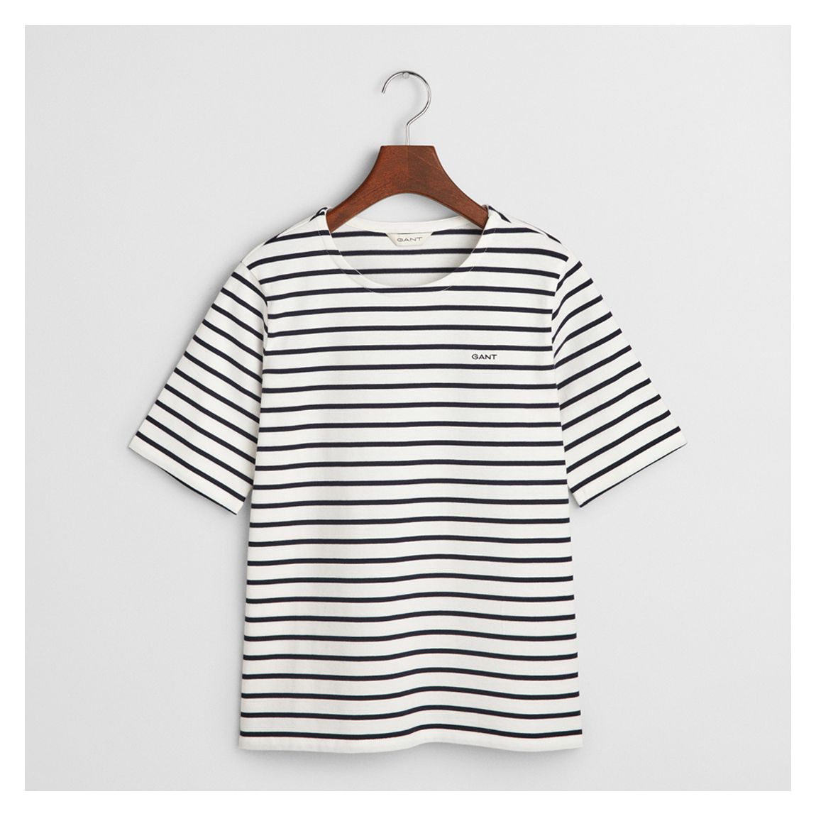 Cream Breton Crew Neck Cotton T-Shirt main product photo