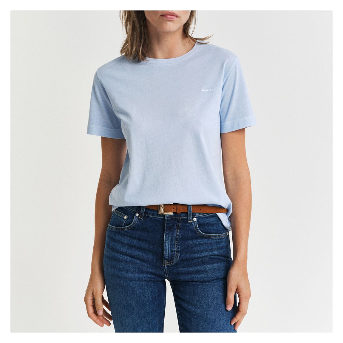Blue Sunfaded Cotton T-Shirt main product photo