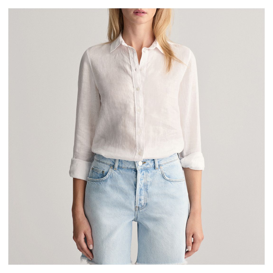 White Linen Chambray Shirt main product photo