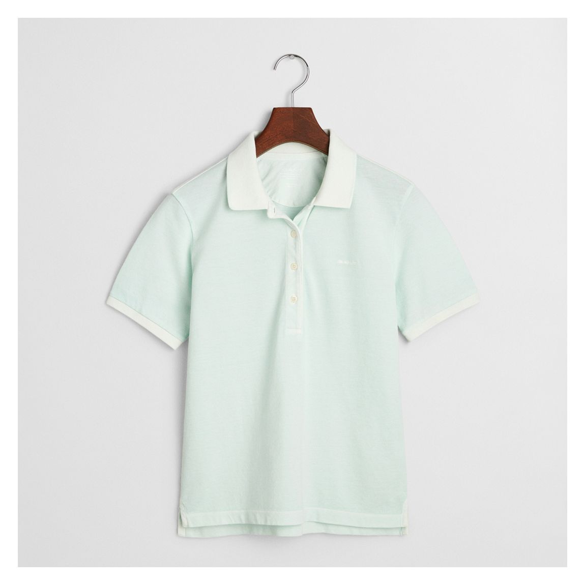 Mint Sunfaded Cotton Pique Polo Shirt main product photo