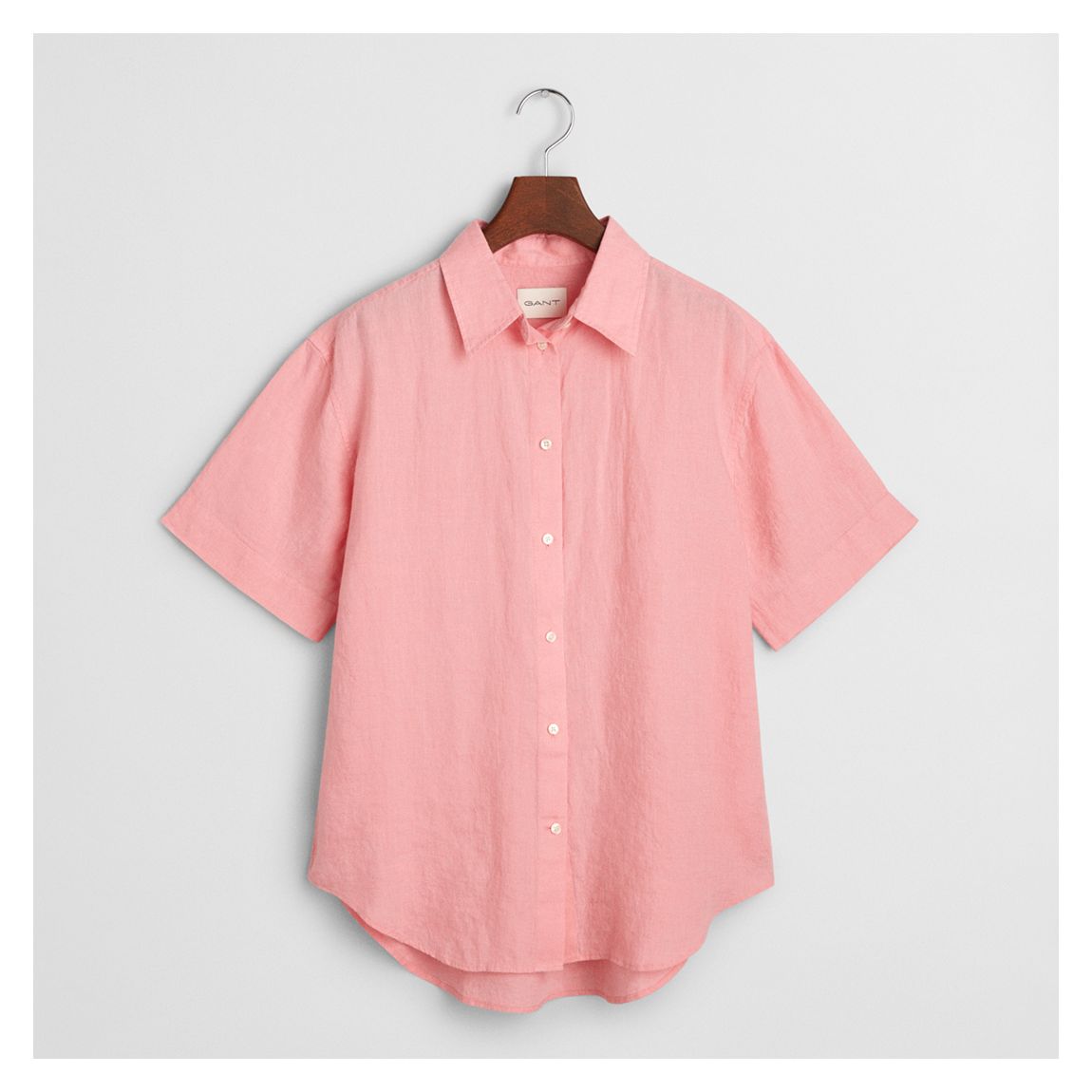 Pink Linen Boxy Shirt main product photo