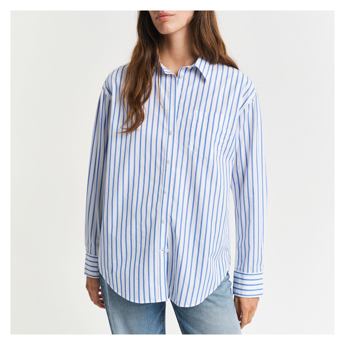 Blue Classic Poplin Striped Cotton Shirt main product photo