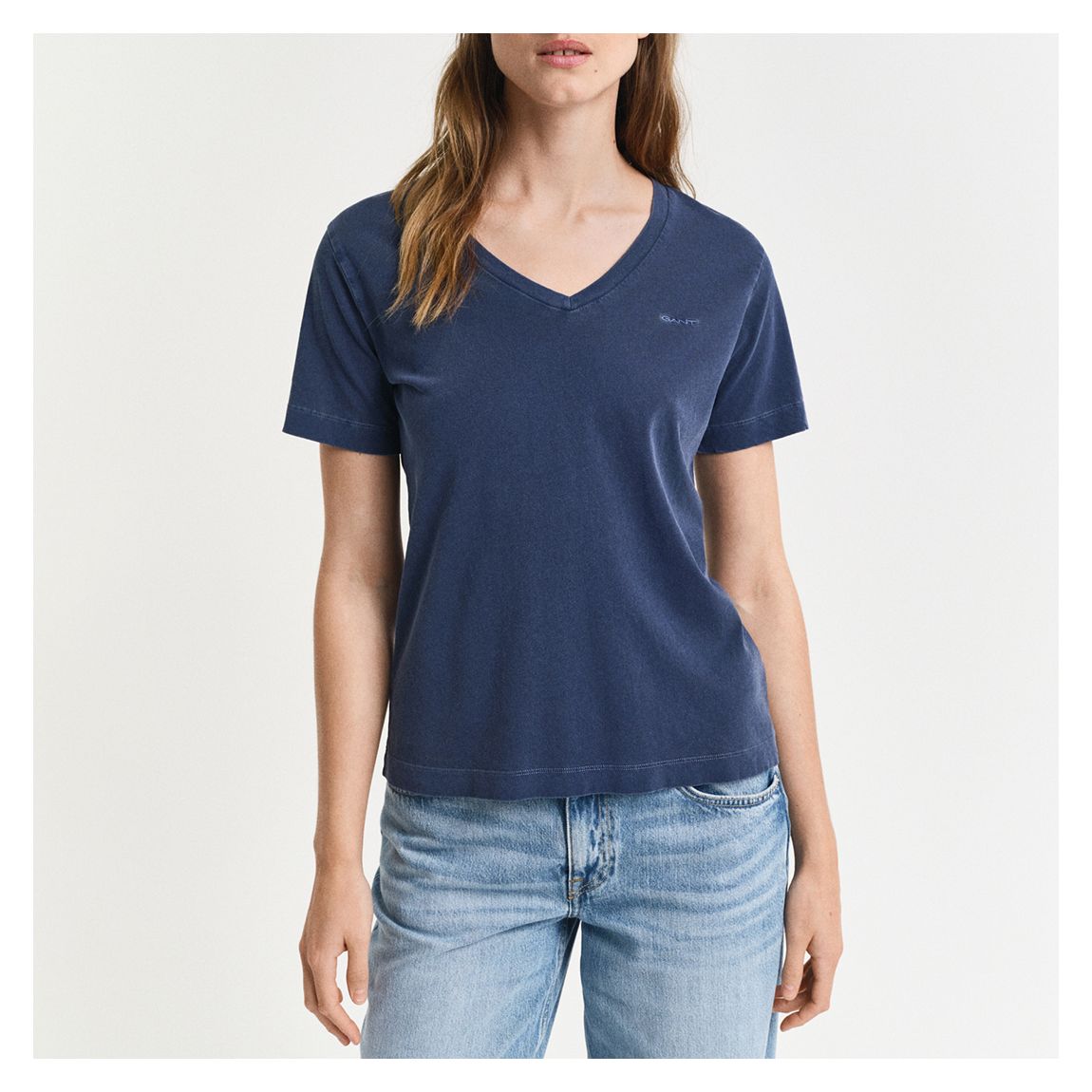 Blue Sunfaded V-Neck T-Shirt main product photo