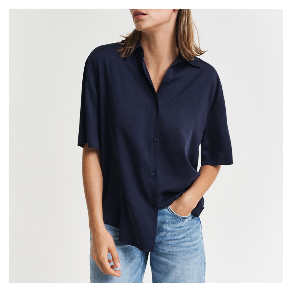 Navy Relaxed Short Sleeve Shirt main product photo