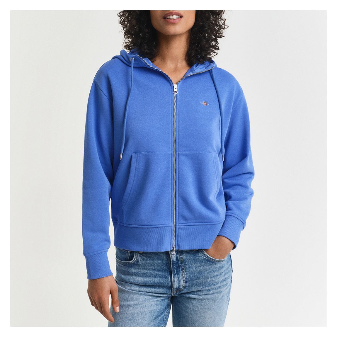 Blue Shield Zip Cotton Hoodie main product photo