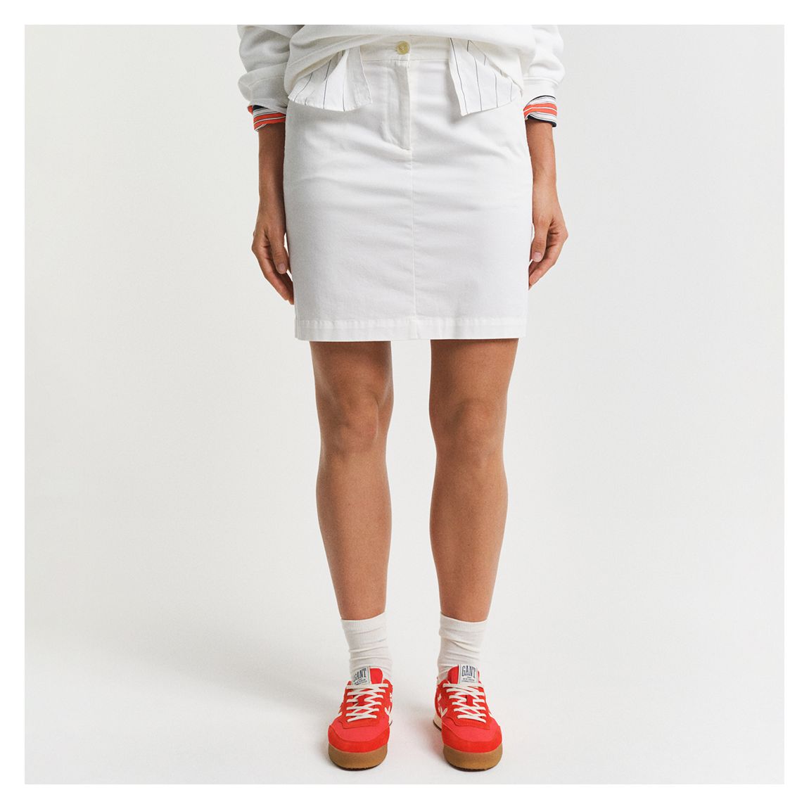 White Chino Mini Skirt main product photo