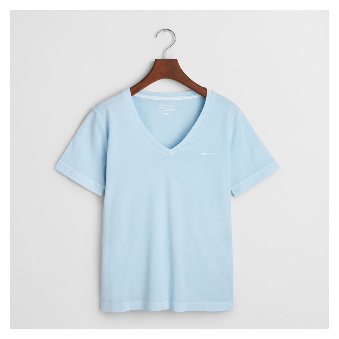 Pale Blue Sunfaded V-Neck T-Shirt main product photo