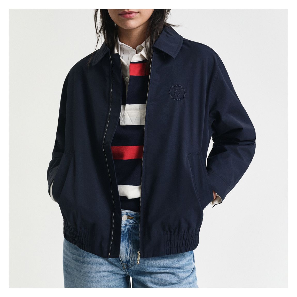 Navy Lightweight Harrington Jacket main product photo