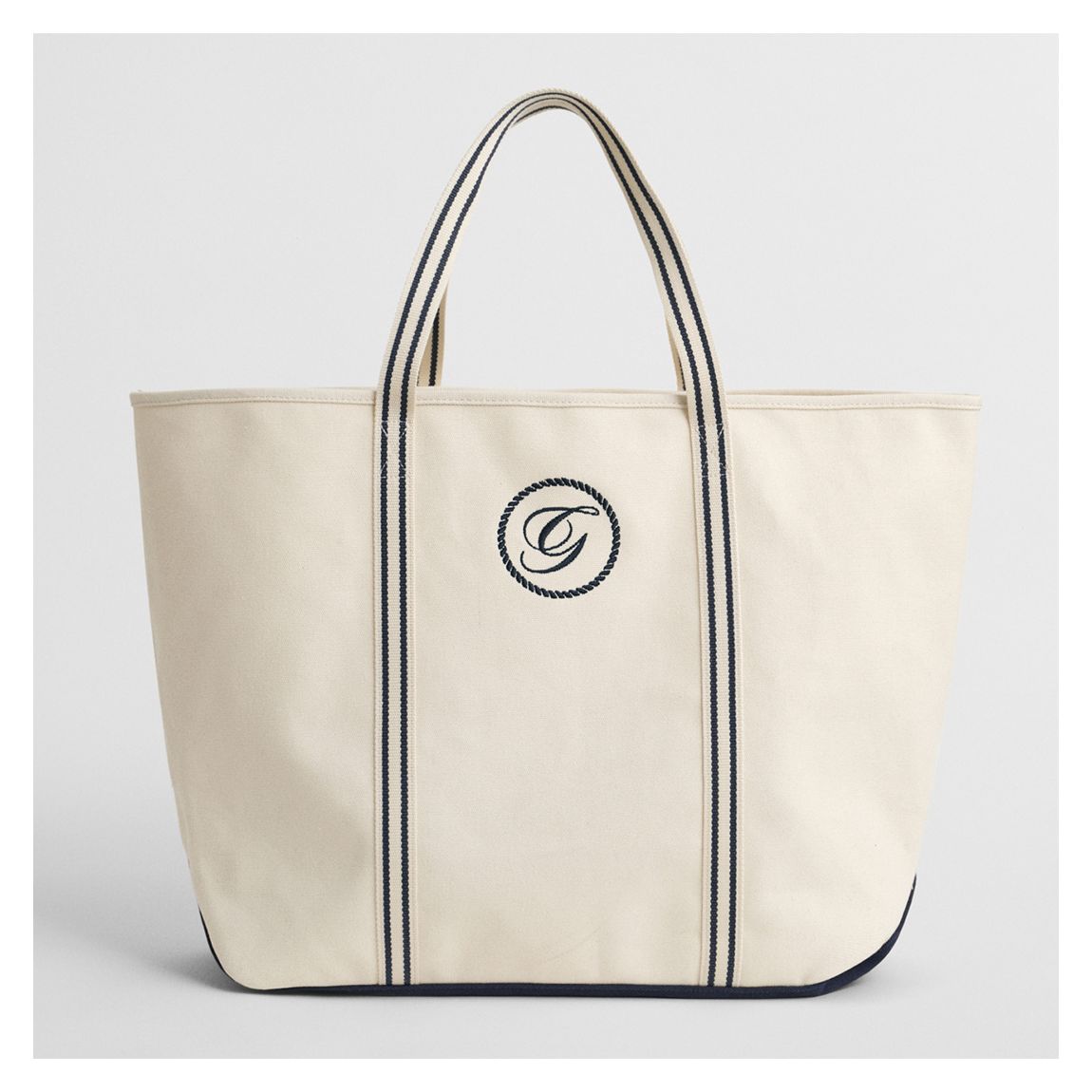 Beige Canvas Beach Tote Bag main product photo