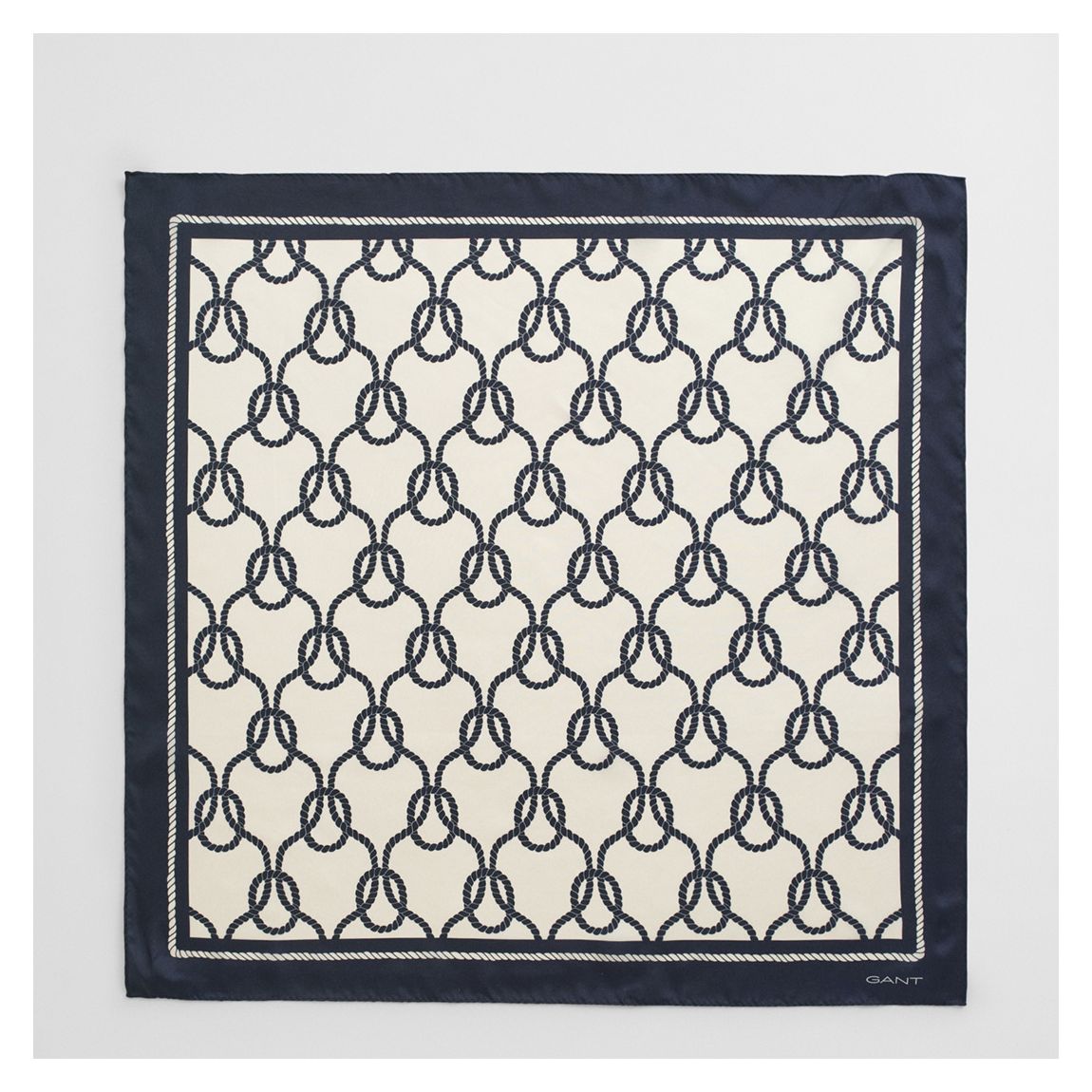 Cream Rope Print Silk Scarf main product photo