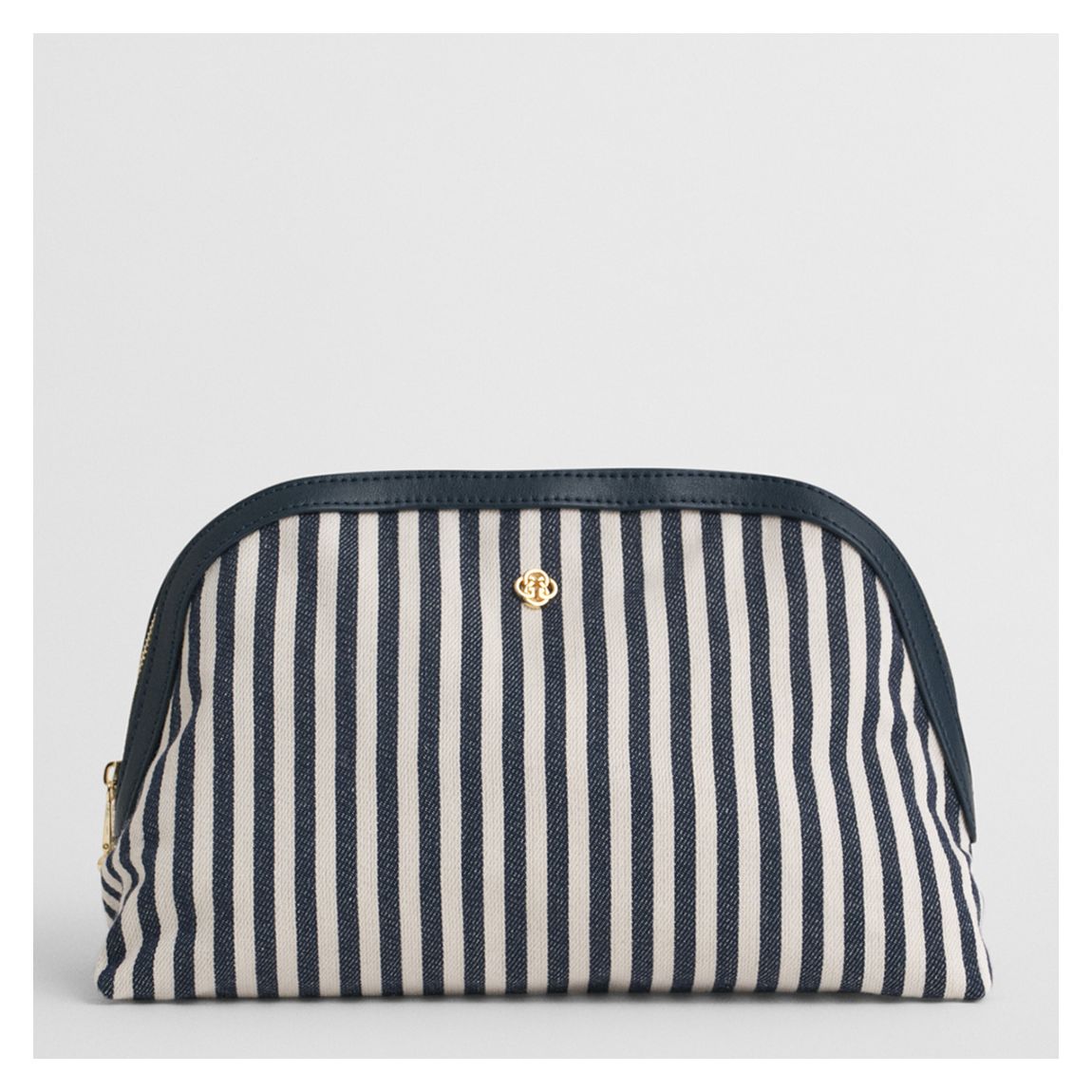 Black/ White Hickory Stripe Wash Bag main product photo