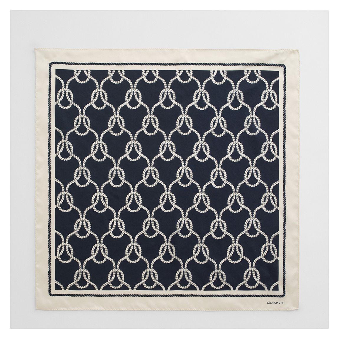 Navy Rope Print Silk Scarf main product photo