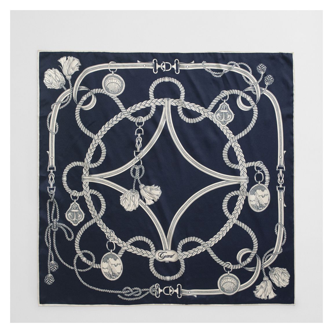 Blue Sailing Print Silk Scarf main product photo
