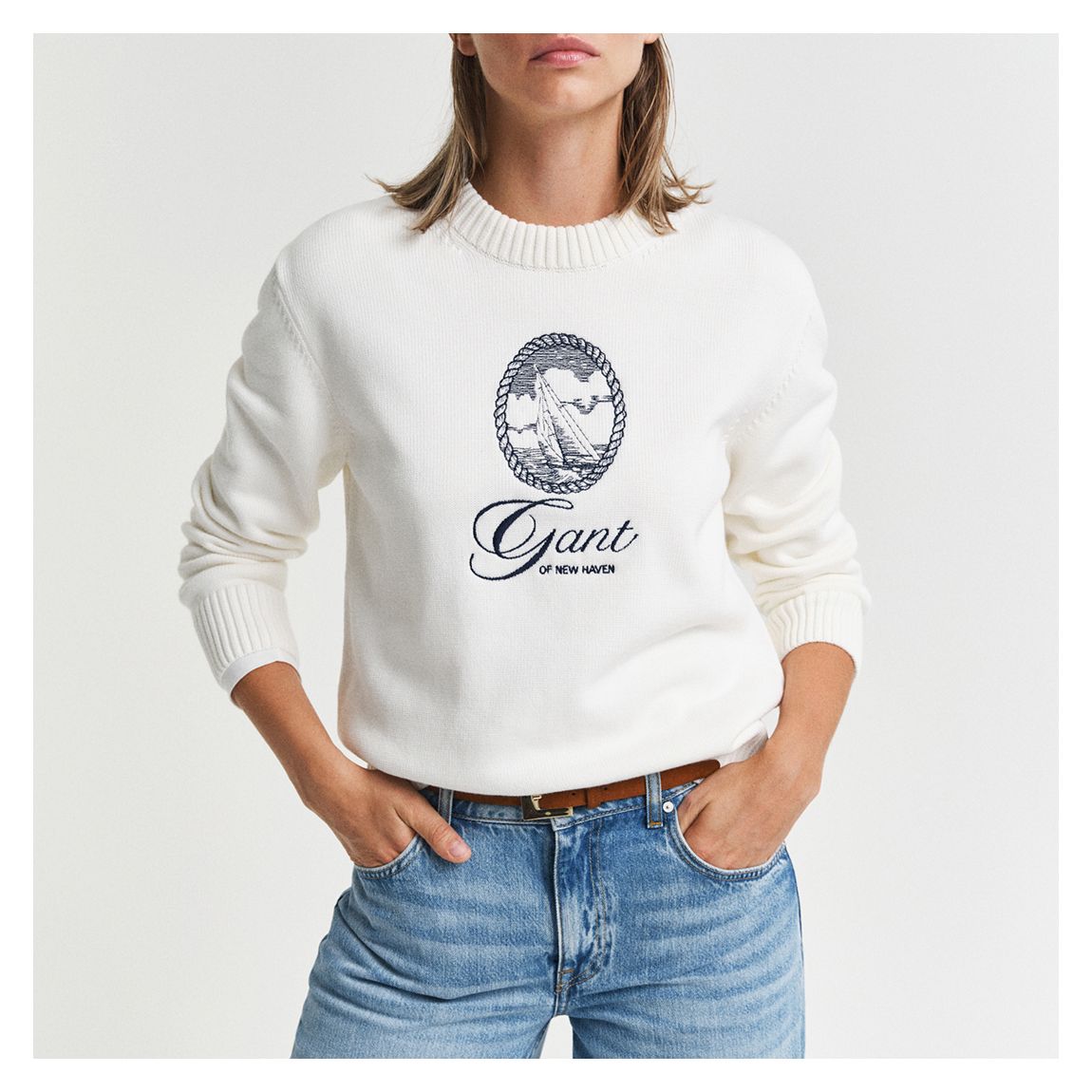 Cream Graphic Cotton C-Neck main product photo