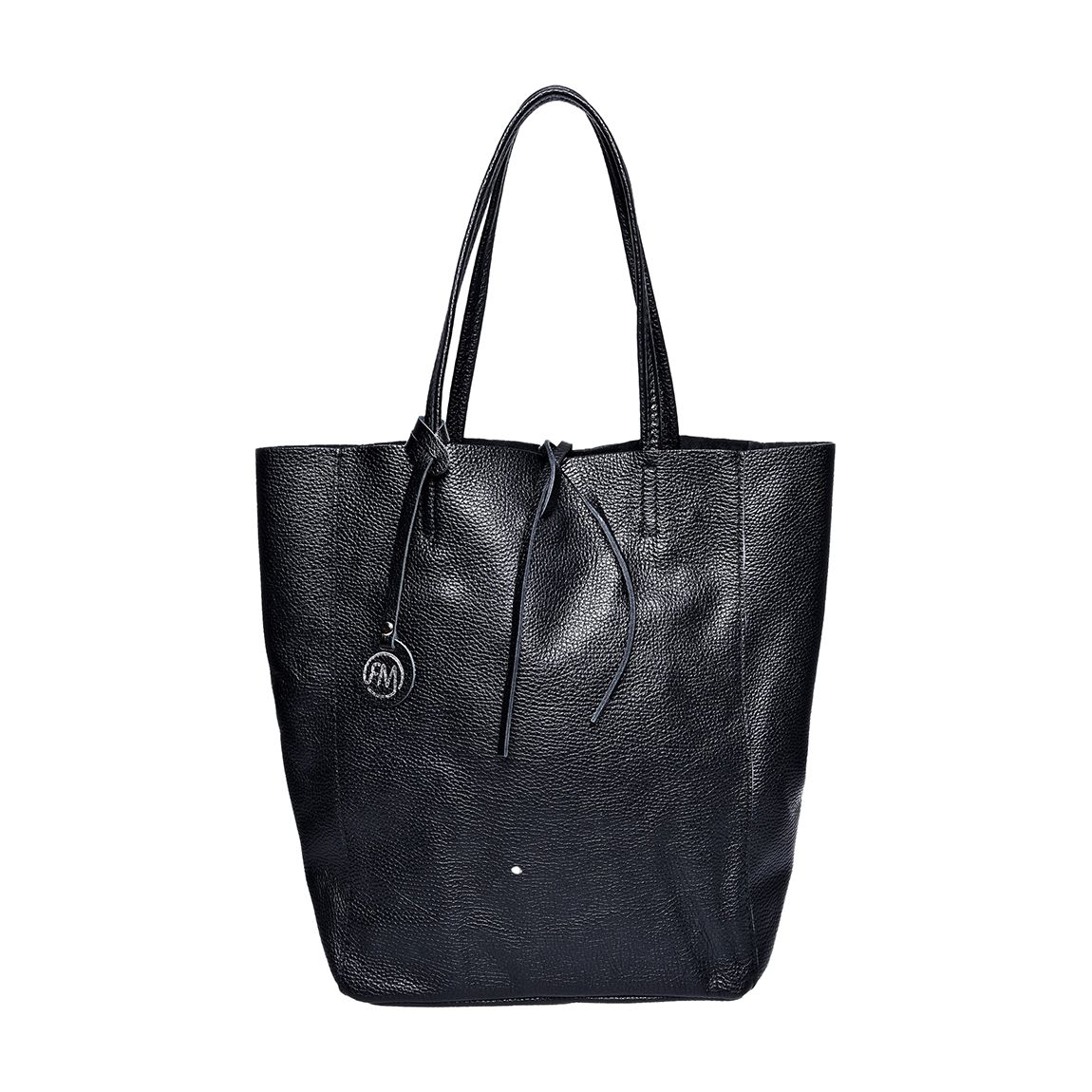Black Drawstring Handbag By Roberta M main product photo
