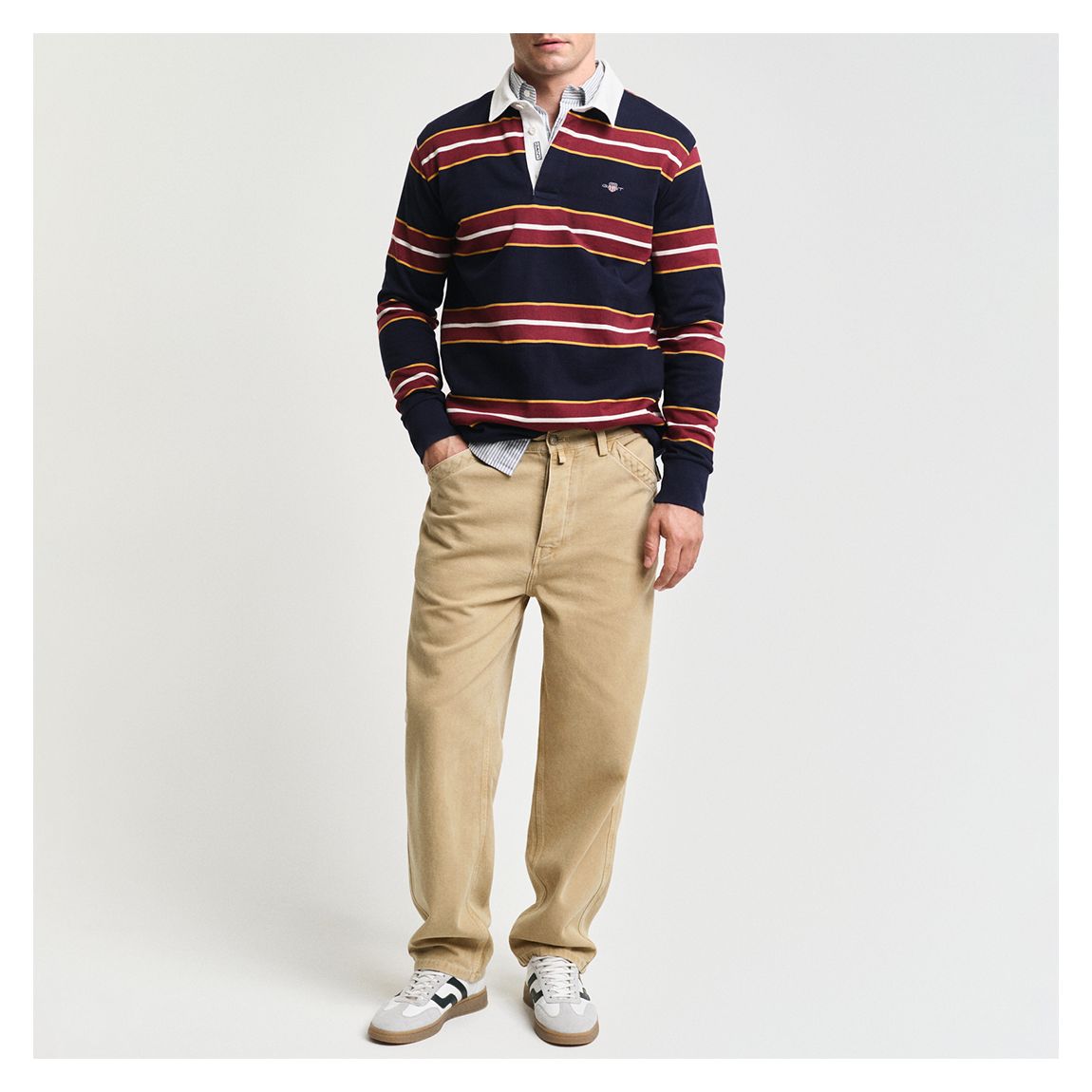 Beige Relaxed Cotton Canvas Trouser main product photo