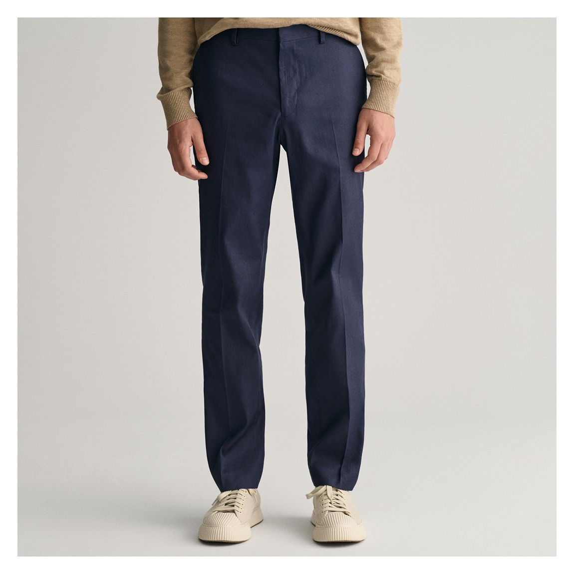 Navy Slim Linen Blend Trouser main product photo