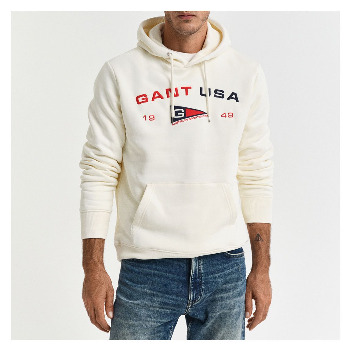 Cream Graphic Sweat Hoodie main product photo