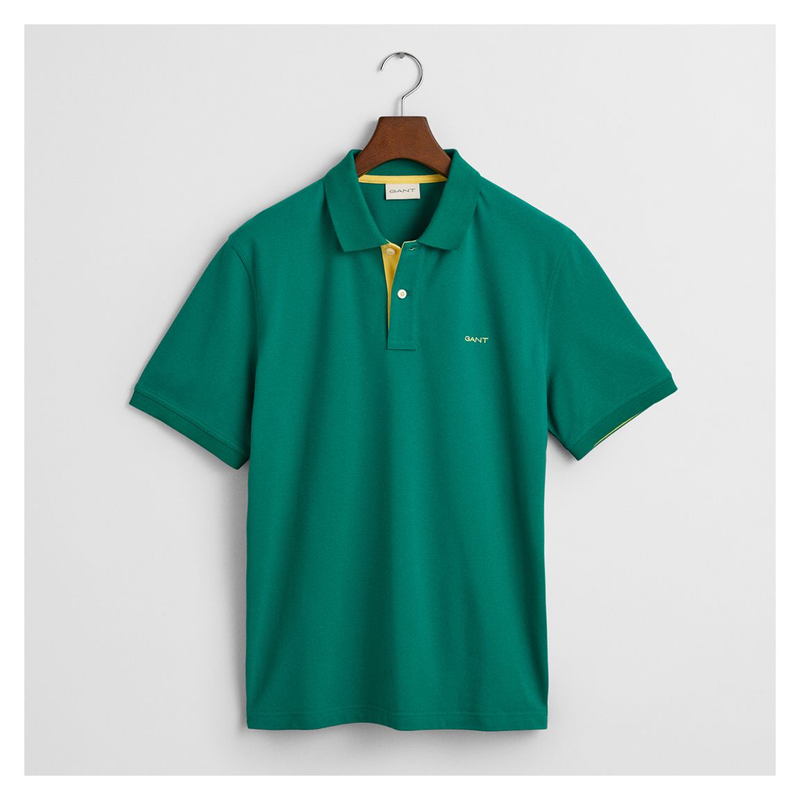 Green Regular Contrast Pique Polo Shirt main product photo