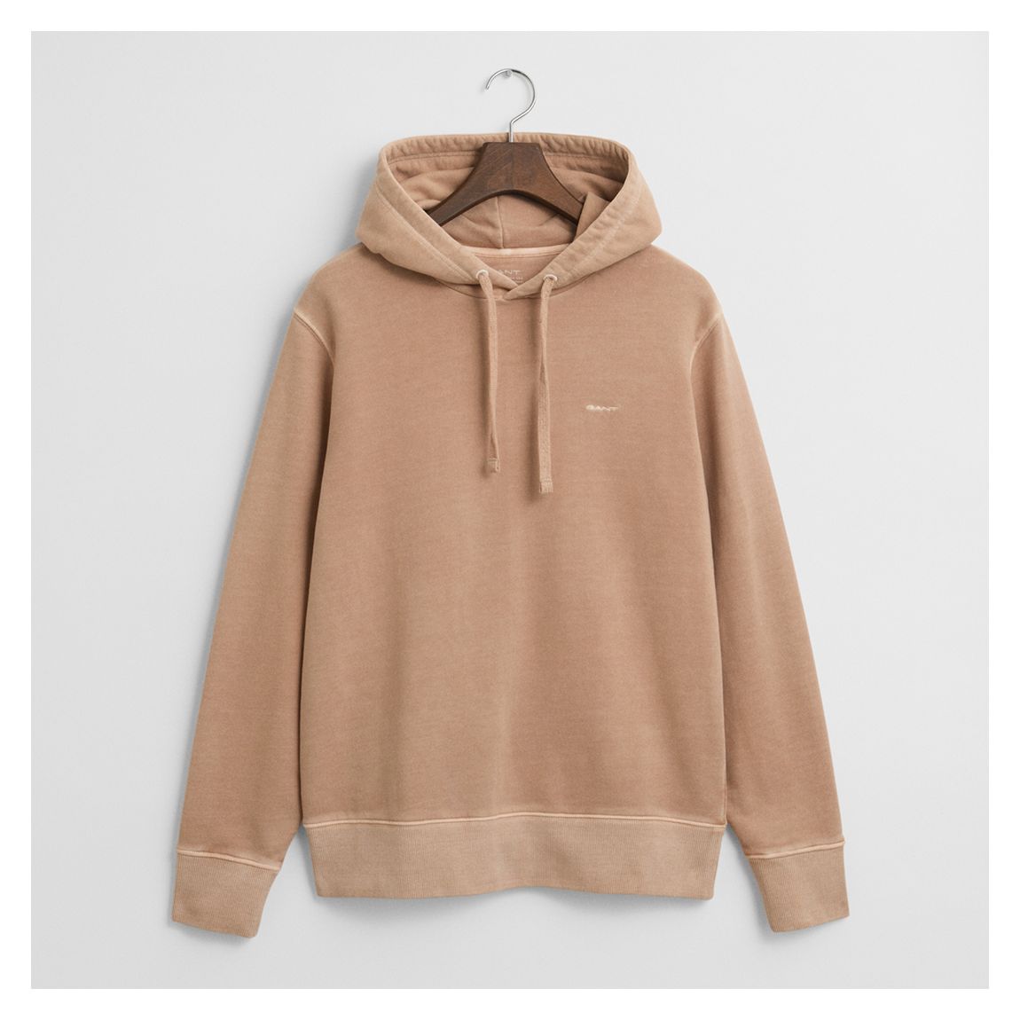 Beige Sunfaded Cotton Hoodie main product photo