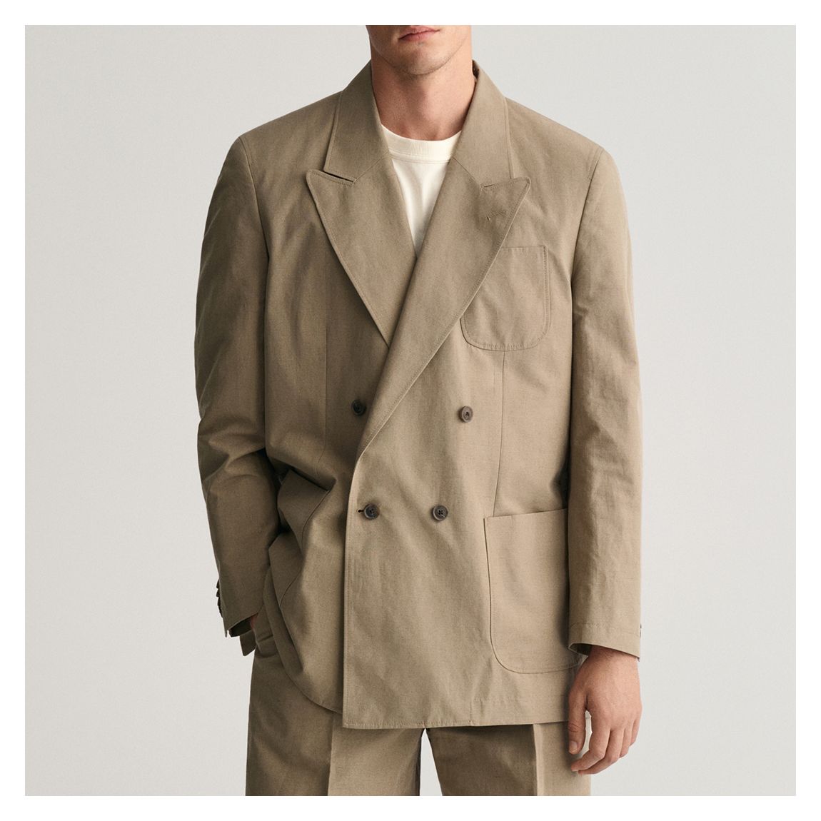Beige Oversized Safari Suit Blazer main product photo