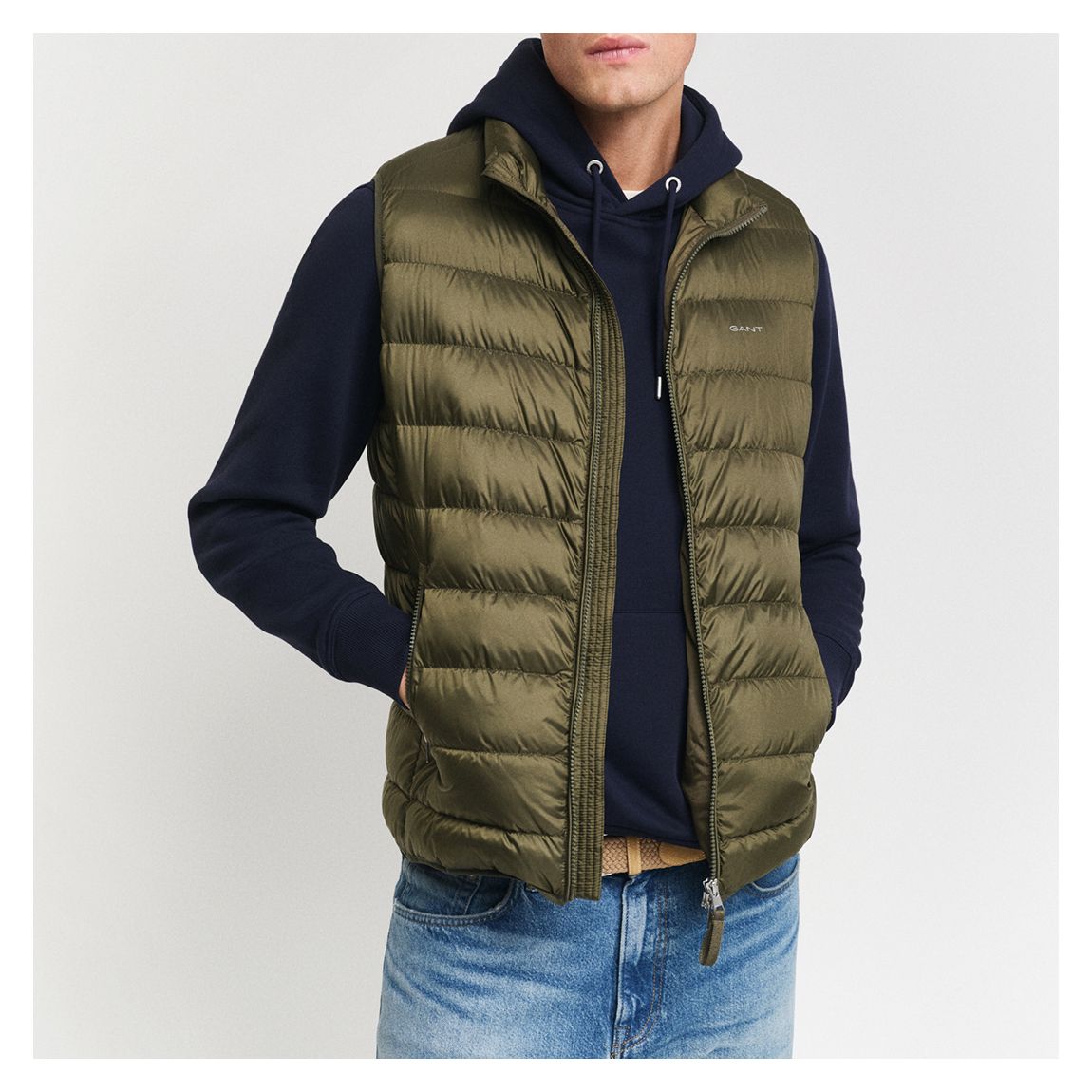 Khaki Light Down Gilet main product photo