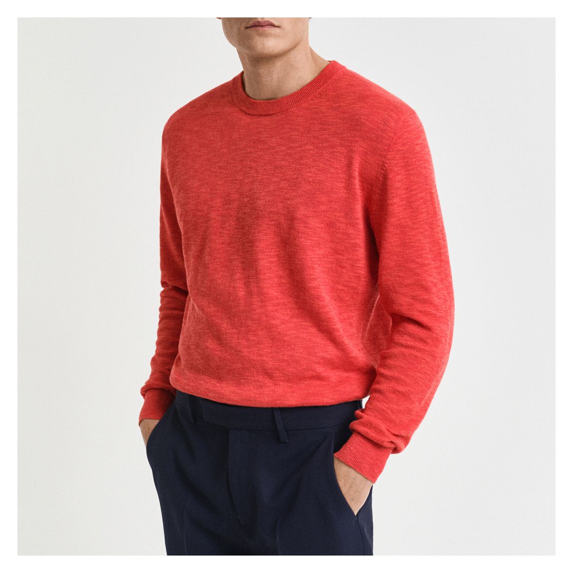 Orange Linen Blend C-Neck Jumper main product photo