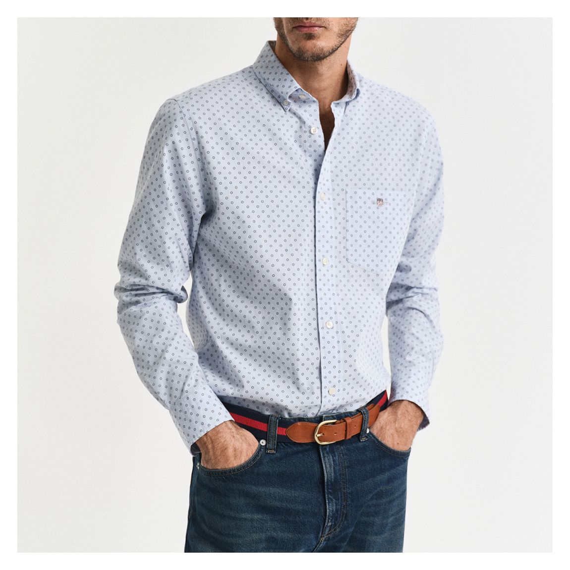 Light Blue Micro Print Shirt main product photo