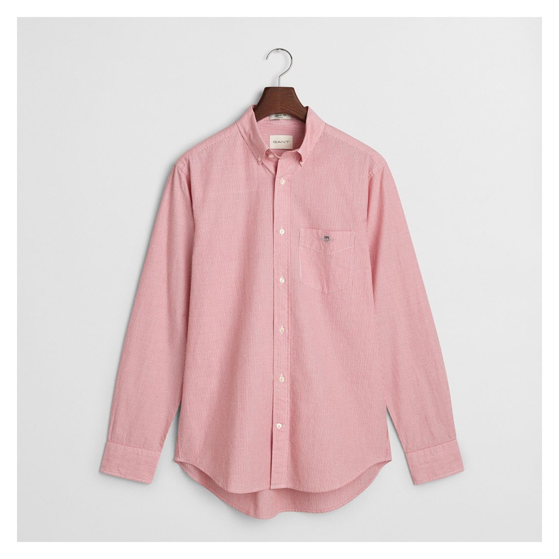 Red Dobby Dot Stripe Shirt main product photo