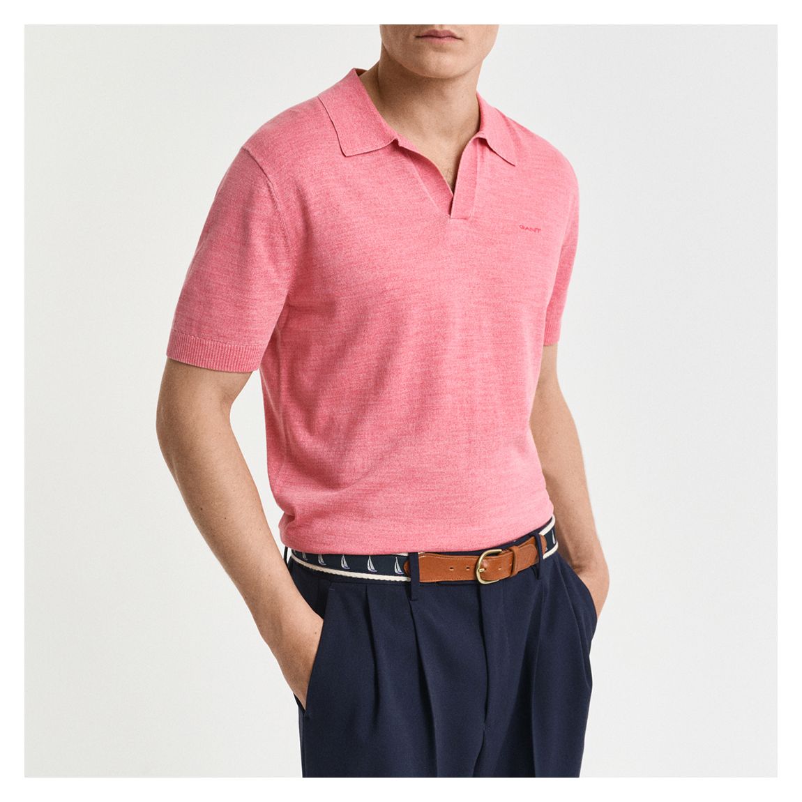Pink Sunfaded Polo Knit main product photo