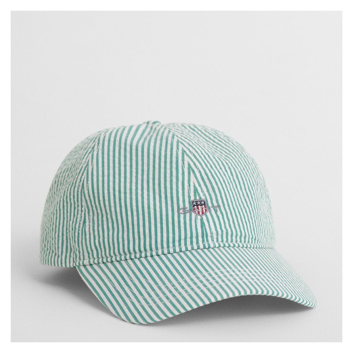 Sage Striped Seersucker Cap main product photo