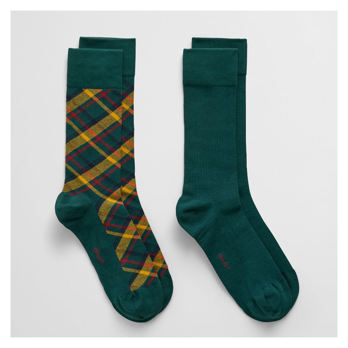 Green Check And Rib Socks 2-Pack main product photo