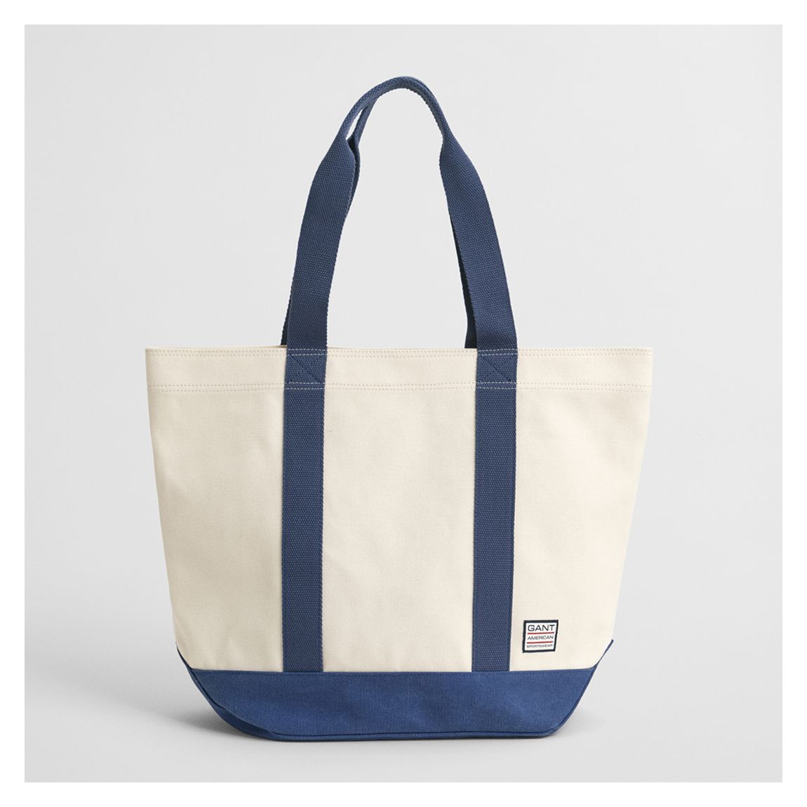 Blue/Ecru Cotton Canvas Tote Bag main product photo