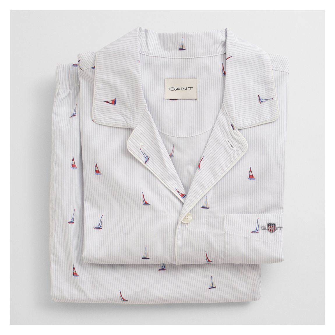 Off White Cotton Boat Print Pj Set main product photo