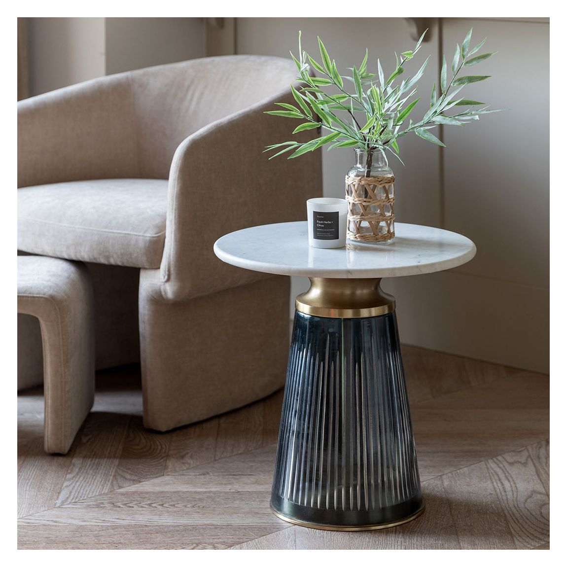 Corin Side Table Blue 460x460x460mm main product photo