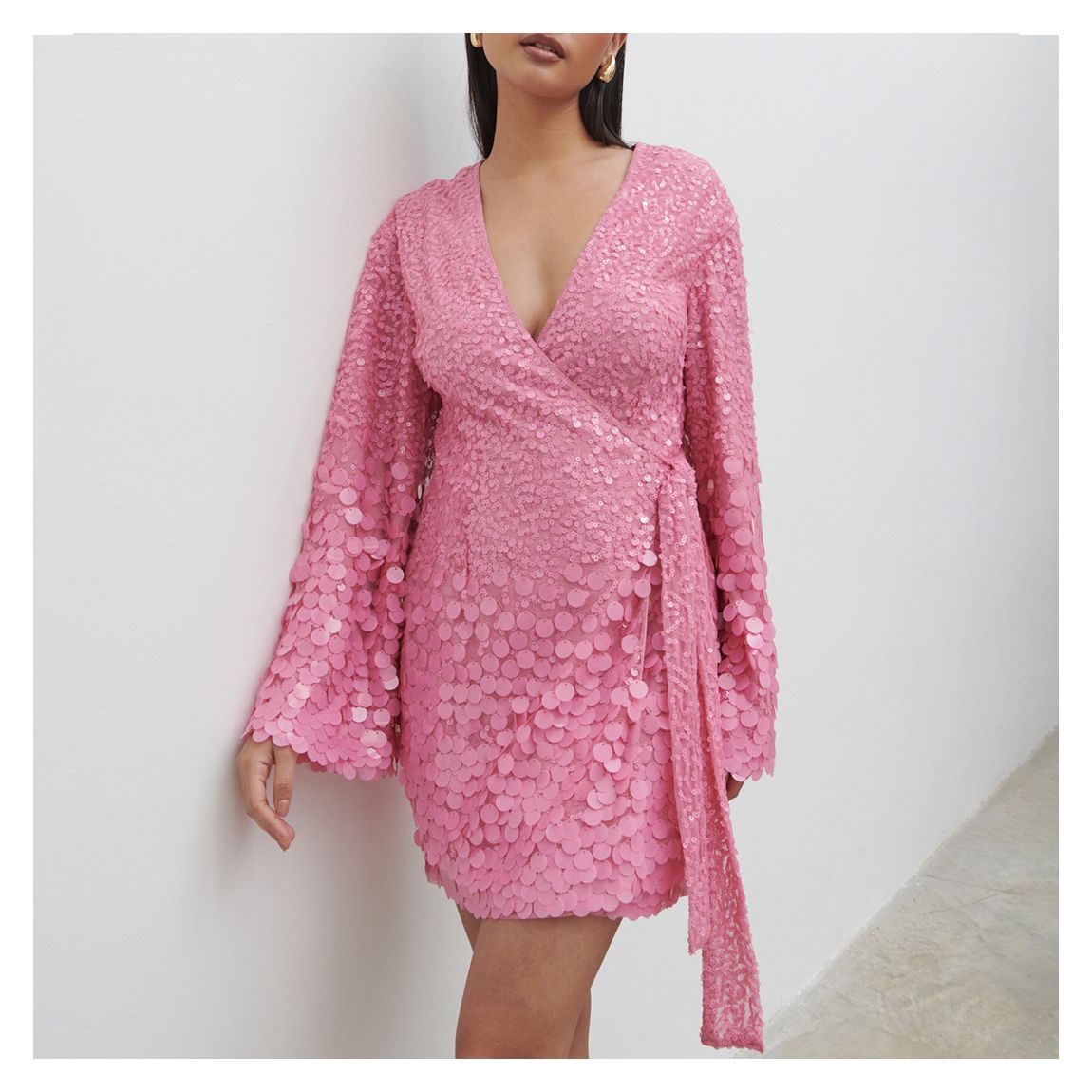 Flamingo Provence Wrap Sequin Dress main product photo