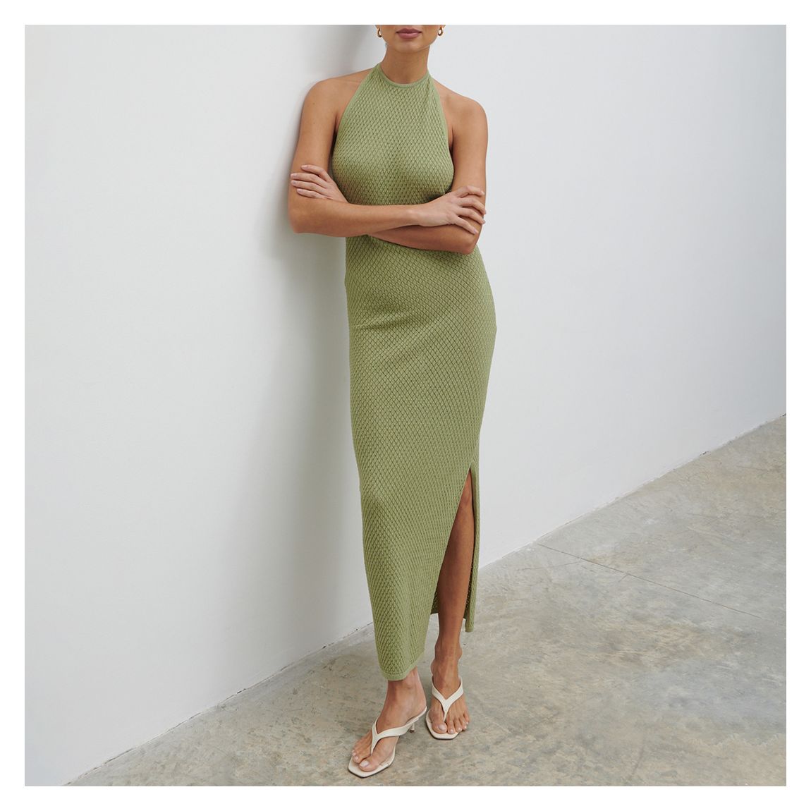 Sage Jenna Halter Neck Knit Midaxi Dress main product photo