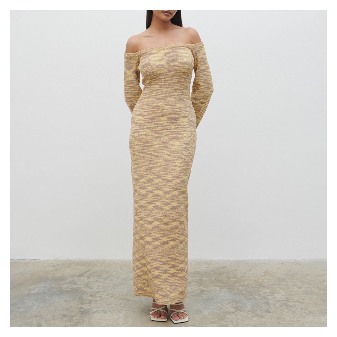 Yellow Marl Joanna Bardot Knit Maxi Dress main product photo
