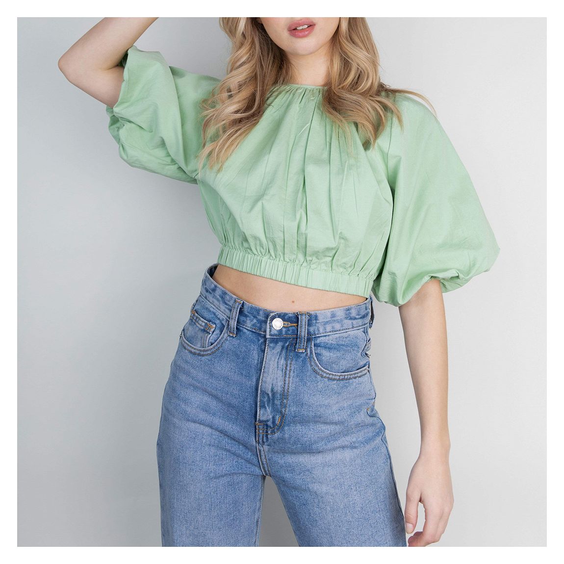 Mint Ruby Puff Sleeve Blouse main product photo