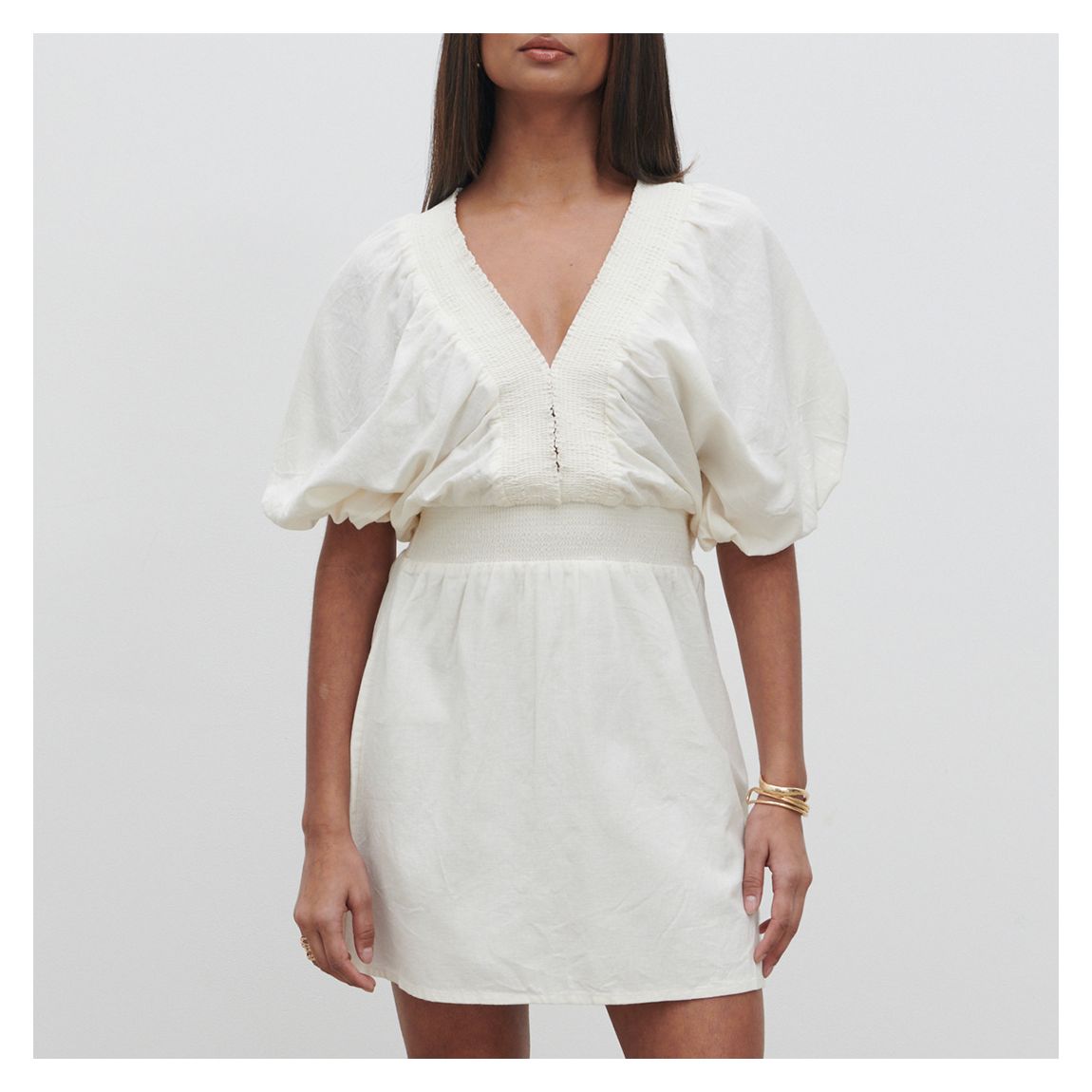 White Bailey Puff Mini Dress main product photo