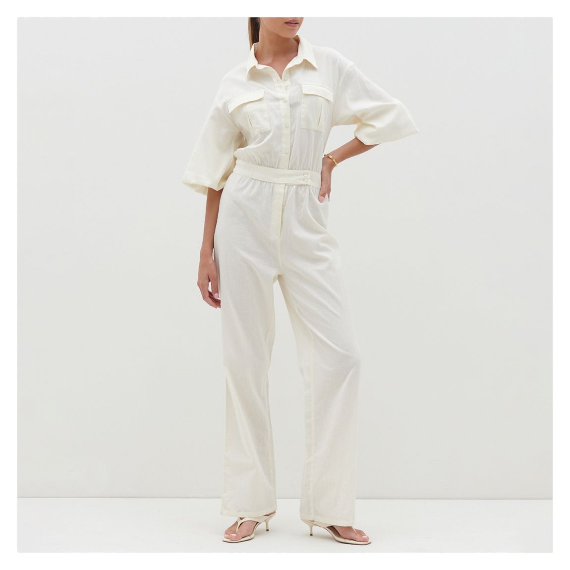 Ivory Shona Collared Jumpsuit main product photo