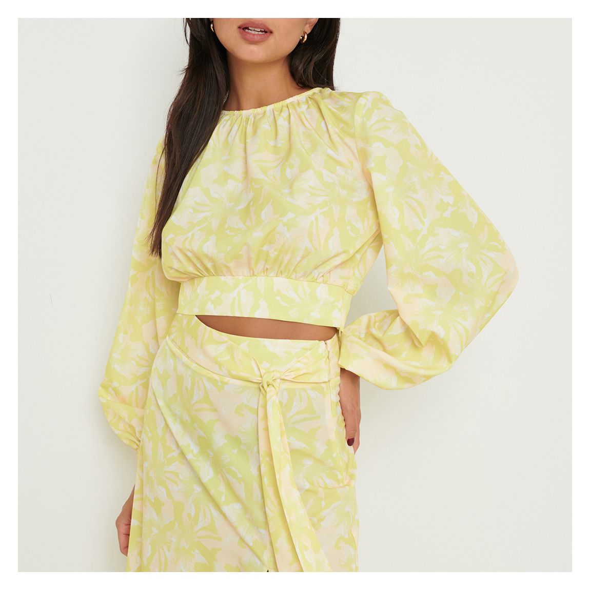 Lemon Printed Hadley Balloon Sleeve Blouse main product photo