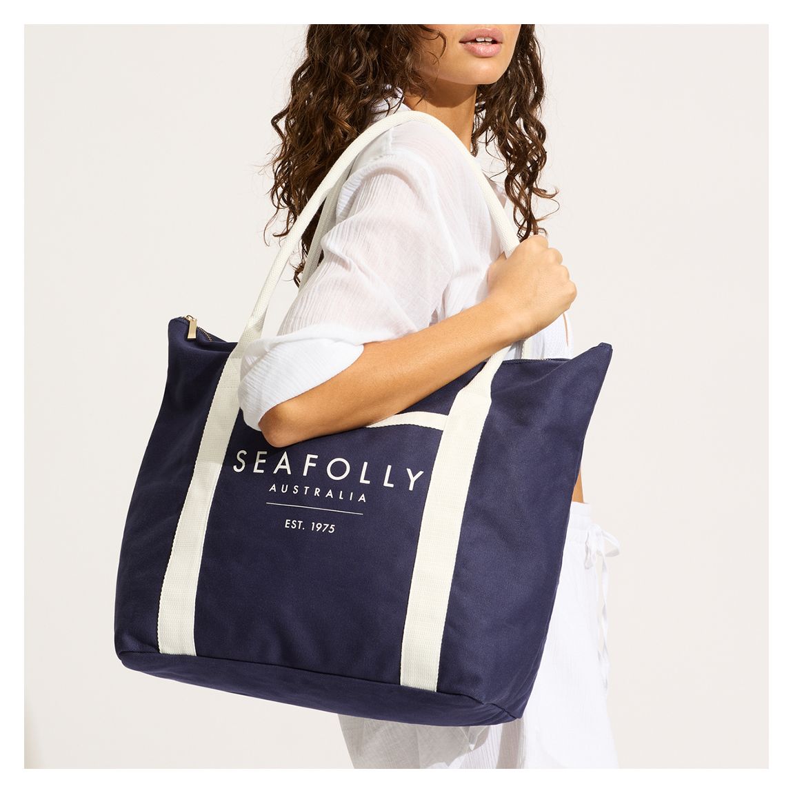 True Navy Canvas Tote Bag main product photo