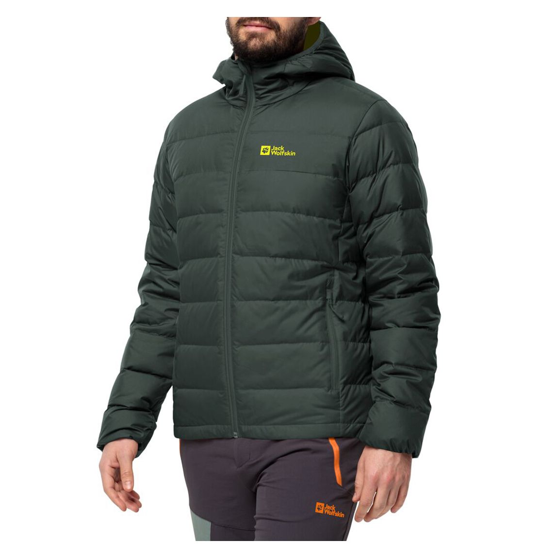 Black Olive Ather Down Hooded Jacket main product photo