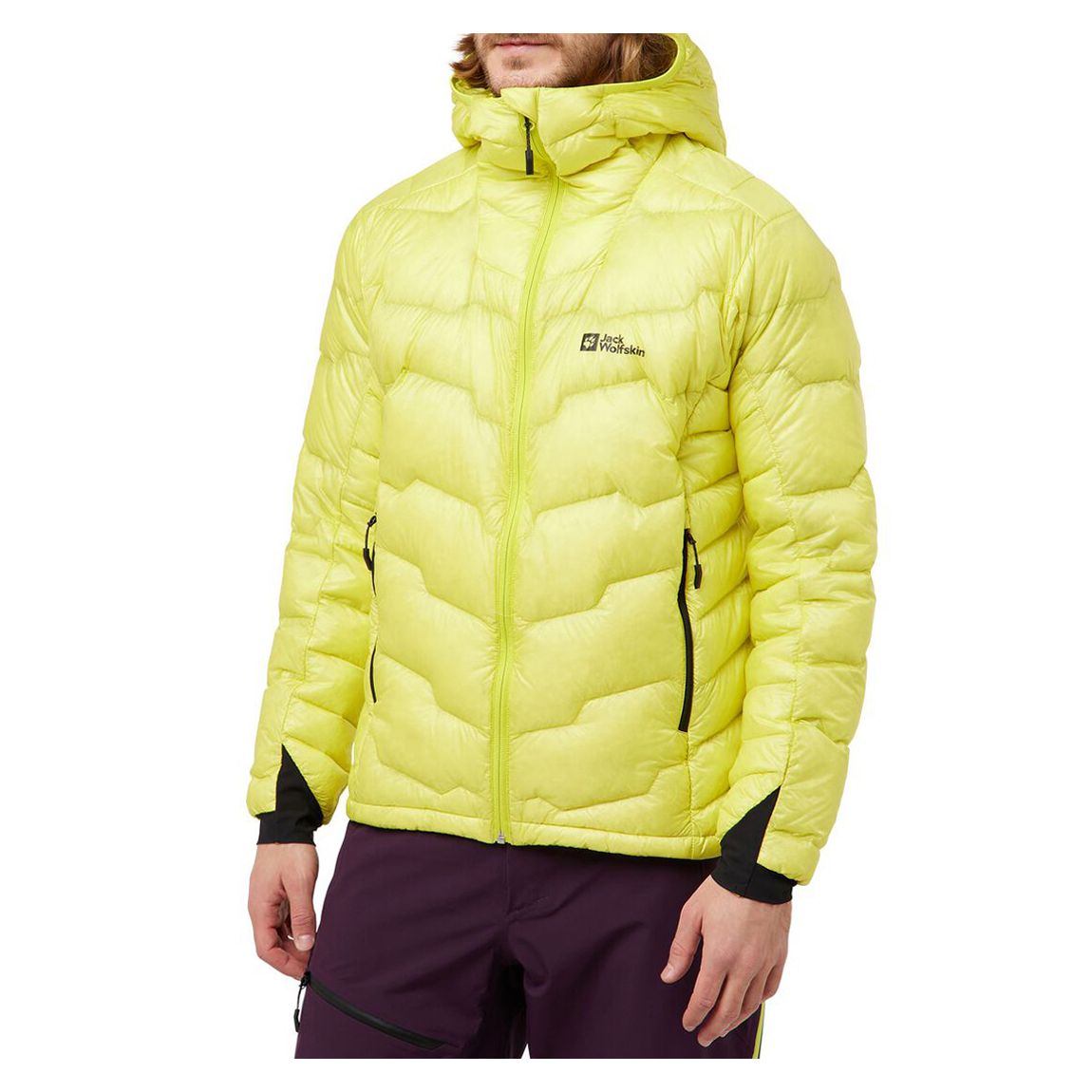 Yellow Alpspitze Hooded Down Jacket main product photo